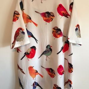 Tunic style top with bird pattern